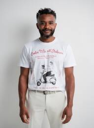 Tricou croială cambrată mâneci scurte alb BOB bărbat