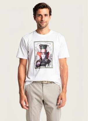 Tricou broderie mâneci scurte bej BOB bărbat