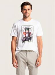 Tricou broderie mâneci scurte bej BOB bărbat