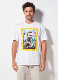 Tricou broderie mâneci scurte alb BOB bărbat