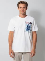 Tricou croială cambrată mâneci scurte bej BOB bărbat
