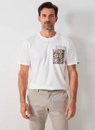 Tricou croială cambrată mâneci scurte bej BOB bărbat