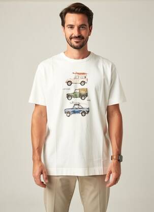 Tricou croială cambrată mâneci scurte bej BOB bărbat