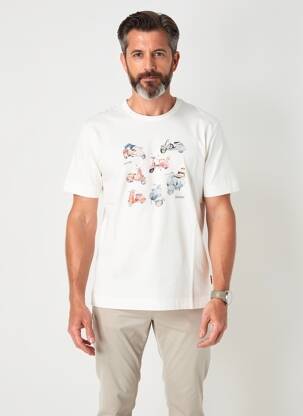 Tricou croială cambrată mâneci scurte bej BOB bărbat