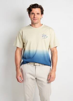 Tricou broderie mâneci scurte albastru BOB bărbat