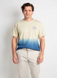 Tricou broderie mâneci scurte albastru BOB bărbat