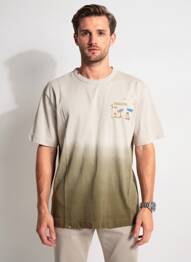 Tricou broderie mâneci scurte verde BOB bărbat