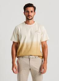 Tricou broderie mâneci scurte bej BOB bărbat
