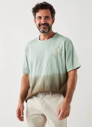 Tricou broderie mâneci scurte maro BOB bărbat