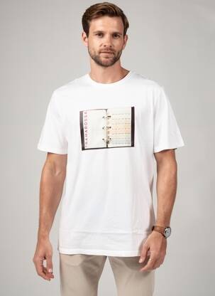 Tricou broderie mâneci scurte alb TRAMAROSSA bărbat