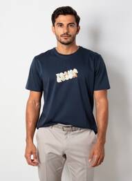 Tricou croială cambrată mâneci scurte albastru TRAMAROSSA bărbat
