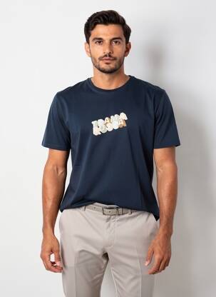 Tricou croială cambrată mâneci scurte albastru TRAMAROSSA bărbat