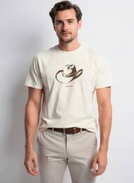 Tricou croială cambrată mâneci scurte bej TRAMAROSSA bărbat