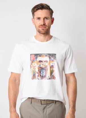 Tricou croială cambrată mâneci scurte alb TRAMAROSSA bărbat