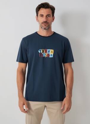 Tricou croială cambrată mâneci scurte albastru TRAMAROSSA bărbat