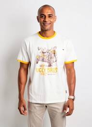 Tricou elasticitate mâneci scurte bej BOB bărbat