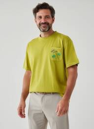 Tricou croială cambrată mâneci scurte verde BOB bărbat