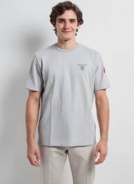 Tricou țesătură melanj mâneci scurte gri TRAMAROSSA bărbat