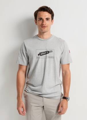 Tricou țesătură melanj mâneci scurte gri TRAMAROSSA bărbat