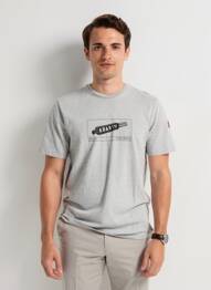 Tricou țesătură melanj mâneci scurte gri TRAMAROSSA bărbat