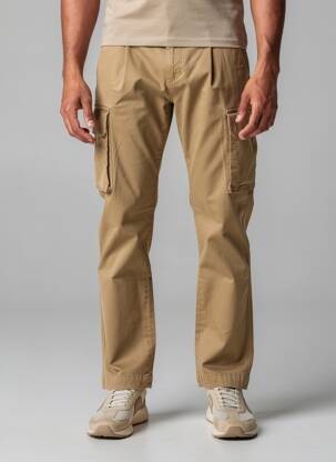 Pantalon cargo talie cu cleme mărime normală maro U.S. POLO ASSN bărbat