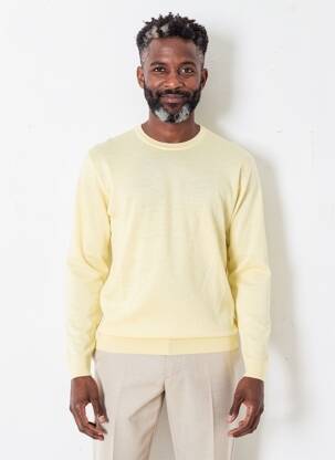 Pulover elasticitate mâneci lungi galben WOOL & CO bărbat