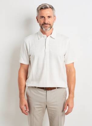 Polo țesătură jersey mâneci scurte gri WOOL & CO bărbat