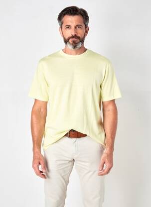 Tricou țesătură melanj mâneci scurte verde WOOL & CO bărbat