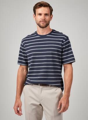 Tricou croială cambrată mâneci scurte albastru FYNCH-HATTON bărbat