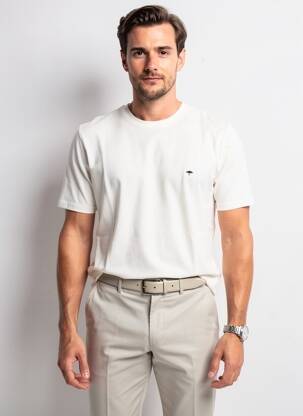Tricou broderie mâneci scurte bej FYNCH-HATTON bărbat