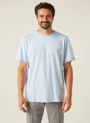 Tricou broderie mâneci scurte albastru FYNCH-HATTON bărbat