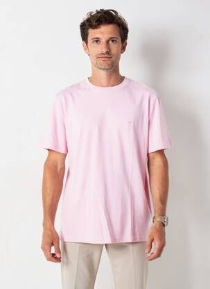 Tricou broderie mâneci scurte roz FYNCH-HATTON bărbat