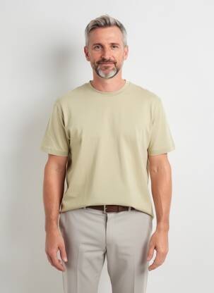 Tricou broderie mâneci scurte verde deschis FYNCH-HATTON bărbat