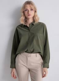 Cămașă croială cambrată mâneci lungi verde CAMEL ACTIVE femeie