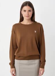 Pulover elasticitate mâneci lungi maro U.S. POLO ASSN femeie