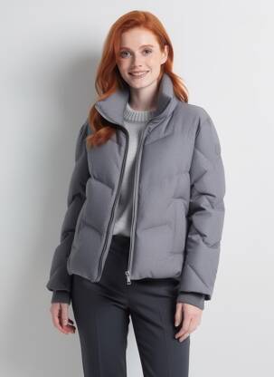 Geacă matlasată mâneci lungi fără glugă gri U.S. POLO ASSN femeie