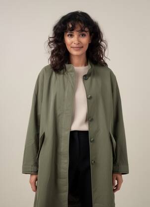 Trench țesătură poplin fără glugă verde CAMEL ACTIVE femeie