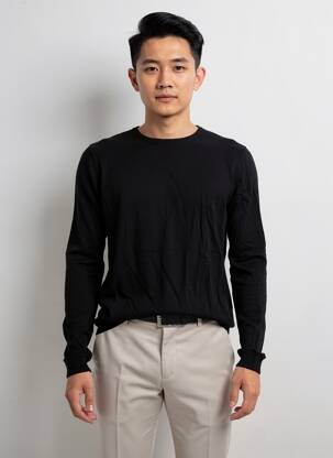Pulover elasticitate mâneci lungi negru PREMIUM DE JACK AND JONES bărbat
