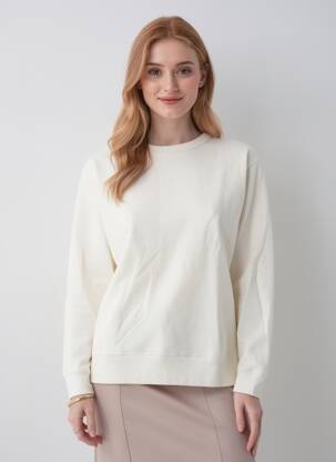 Hanorac elasticitate mâneci lungi bej ZARA femeie