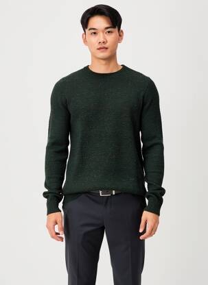 Pulover elasticitate mâneci lungi verde ELEVEN PARIS bărbat