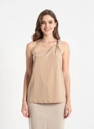 Top elasticitate bretele subțiri bej VERO MODA femeie