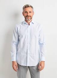 Cămașă cu mâneci lungi croială cambrată albastru XACUS bărbat