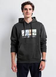 Hanorac cu glugă buzunare mâneci lungi gri JACK & JONES bărbat