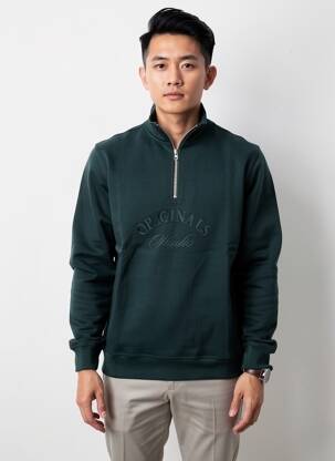 Hanorac elasticitate mâneci lungi verde JACK & JONES bărbat