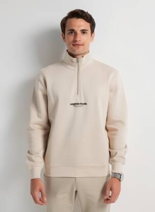Hanorac elasticitate mâneci lungi bej JACK & JONES bărbat