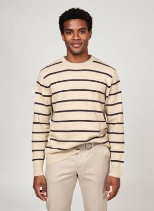 Pulover elasticitate mâneci lungi bej JACK & JONES bărbat