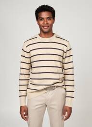 Pulover elasticitate mâneci lungi bej JACK & JONES bărbat