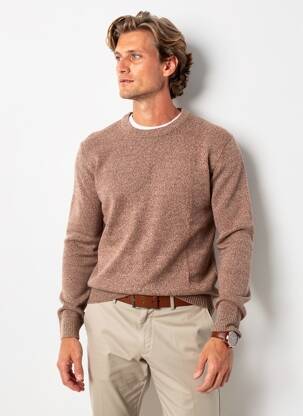 Pulover elasticitate mâneci lungi maro JACK & JONES bărbat