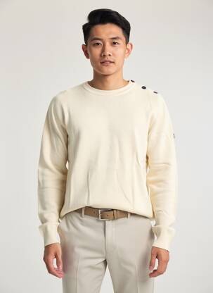 Pulover elasticitate mâneci lungi bej JACK & JONES bărbat