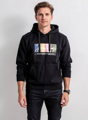 Hanorac cu glugă buzunare mâneci lungi negru JACK & JONES bărbat